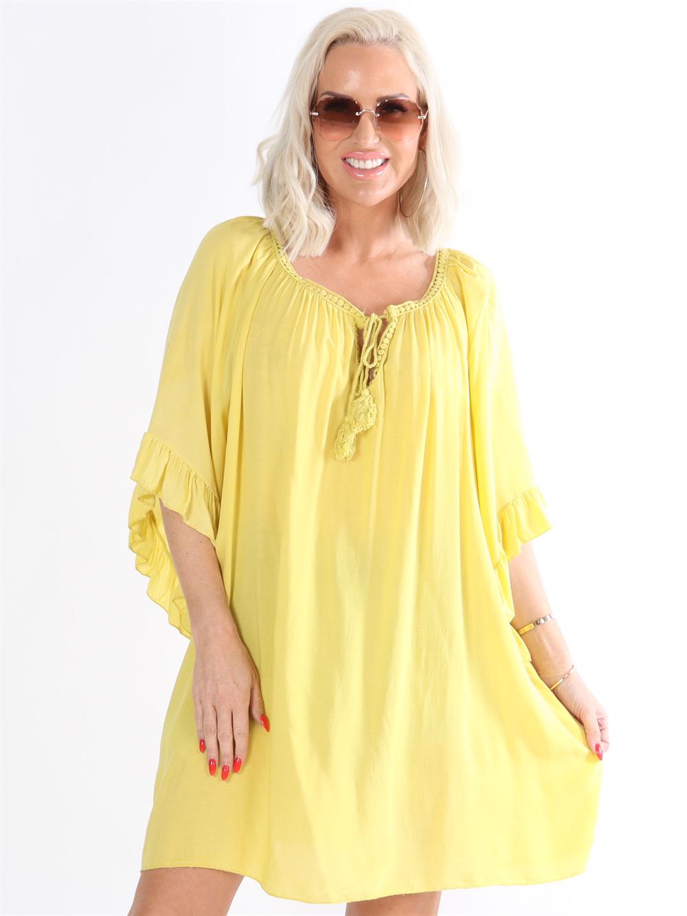 Layla - Tunikakjole med flæseærmer